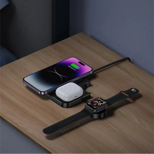 Wholesale USAMS 3in1 Wireless Charger 15W black (US-CD190) - USA963 - {ean13} - Hurt