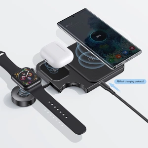 Hurtownia GSM - USAMS vezeték nélküli töltő 3w1 15W fekete/black (US-CD190) - USA963 - {ean13} - Hurt
