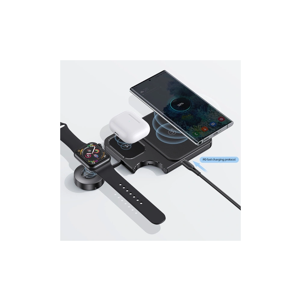 Hurtownia GSM - USAMS vezeték nélküli töltő 3w1 15W fekete/black (US-CD190) - USA963 - {ean13} - Hurt