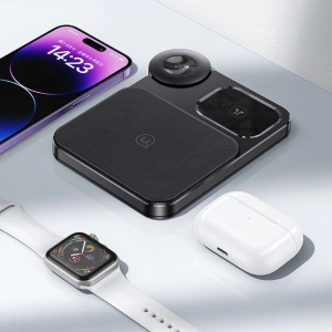 Wholesale USAMS 3in1 Wireless Charger 15W black (US-CD190) - USA963 - {ean13} - Hurt