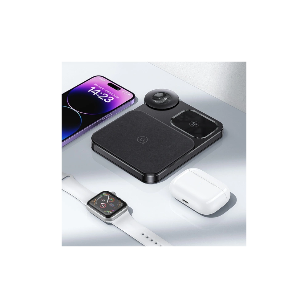 Hurtownia GSM - Încărcător wireless USAMS 3w1 15W negru/black (US-CD190) - USA963 - {ean13} - Hurt