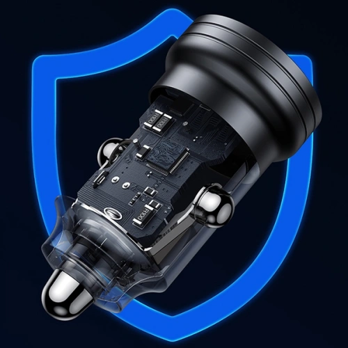 Ładowarka samochodowa USAMS C35 USB-A+USB-C 45W Fast Charge czarny/black (US-CC175)