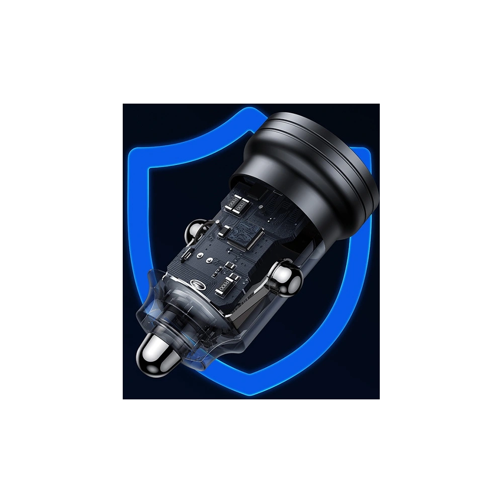 Hurtownia GSM - USAMS C35 USB-A+USB-C 45W Schnelllade-Autoladegerät schwarz (US-CC175) - USA964 - {ean13} - Hurt