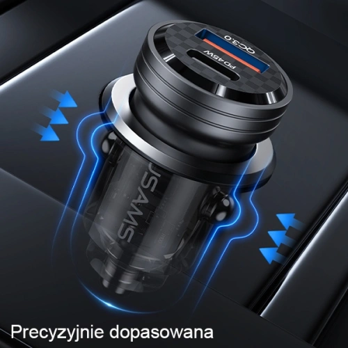 Ładowarka samochodowa USAMS C35 USB-A+USB-C 45W Fast Charge czarny/black (US-CC175)