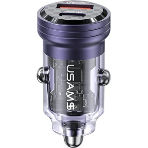 Hurtownia GSM - USAMS C35 USB-A+USB-C 45W Gyors Töltő Autós Töltő lila/purple (US-CC175) - USA965 - {ean13} - Hurt