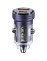 Auto nabíječka USAMS C35 USB-A+USB-C 45W Rychlé nabíjení fialová/purple (US-CC175)