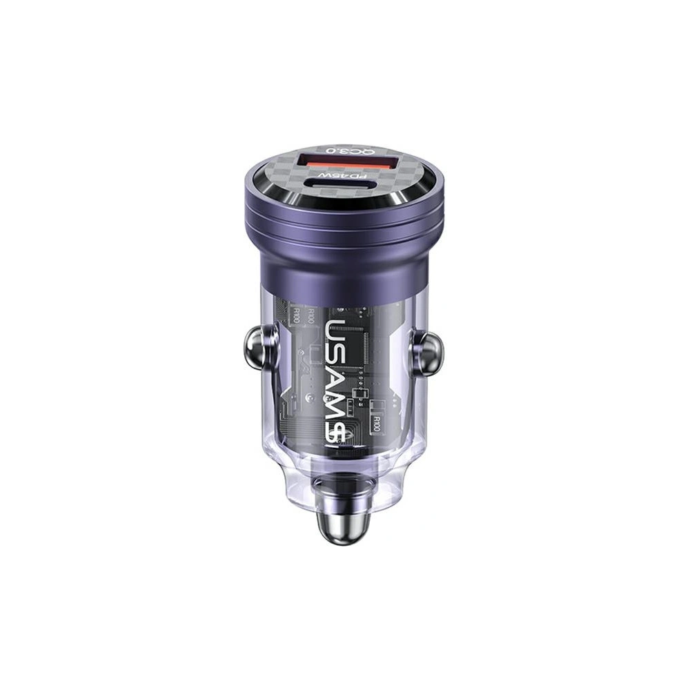 Hurtownia GSM - Încărcător auto USAMS C35 USB-A+USB-C 45W Încărcare rapidă violet/purple (US-CC175) - USA965 - {ean13} - Hurt