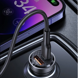 Hurtownia GSM - USAMS C35 USB-A+USB-C 45W Gyors Töltő Autós Töltő lila/purple (US-CC175) - USA965 - {ean13} - Hurt