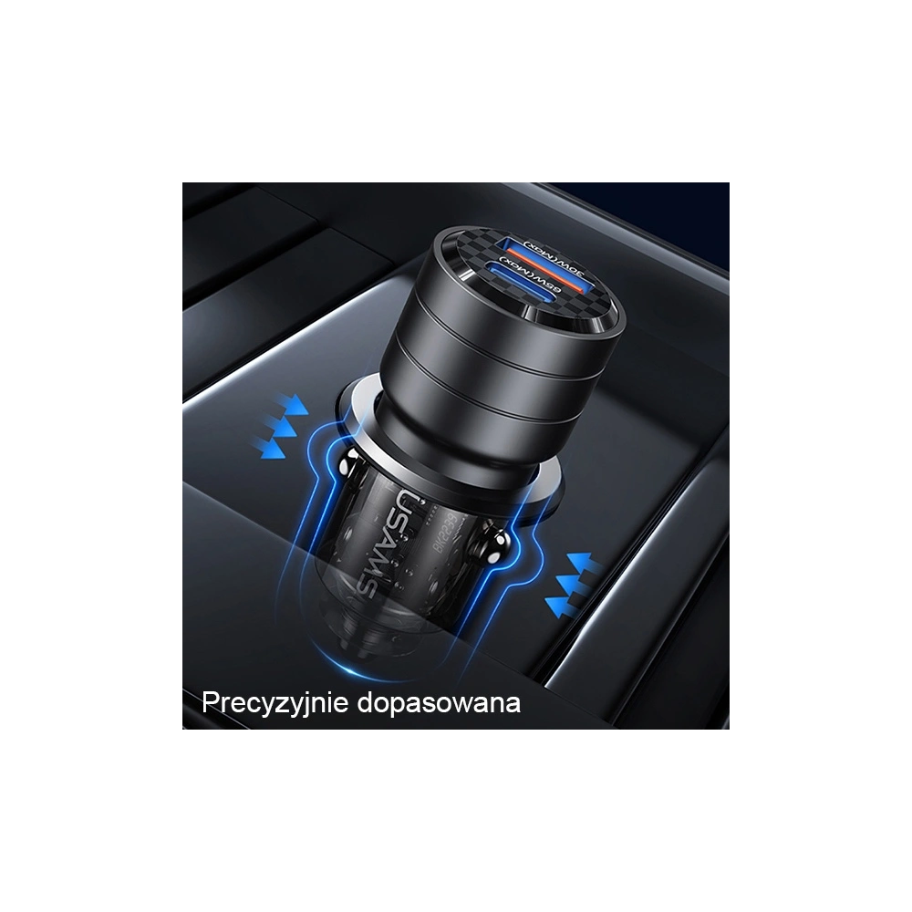 Hurtownia GSM - Încărcător auto USAMS C36 USB-A+USB-C 95W Încărcare rapidă negru/black (US-CC176) - USA966 - {ean13} - Hurt