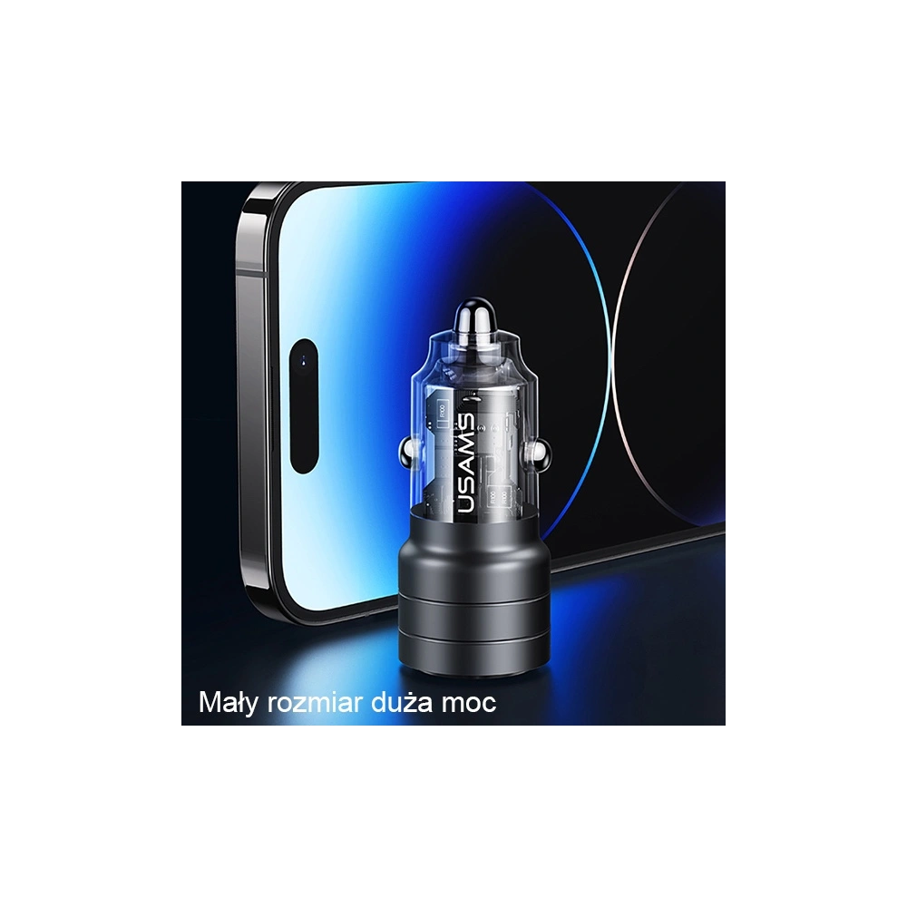 Wholesale USAMS C36 Car Charger USB-A+USB-C 95W Fast Charge purple (US-CC176) - USA967 - {ean13} - Hurt