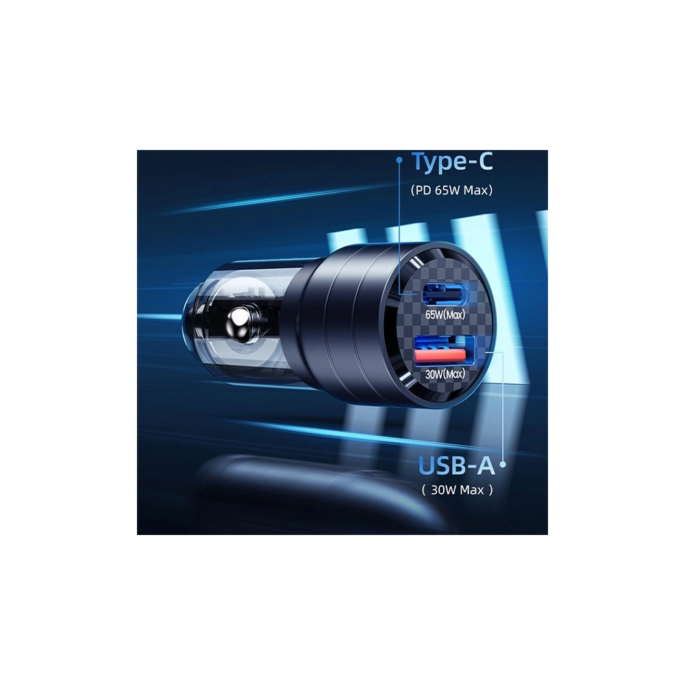 Hurtownia GSM - Încărcător auto USAMS C36 USB-A+USB-C 95W Încărcare rapidă violet/purple (US-CC176) - USA967 - {ean13} - Hurt