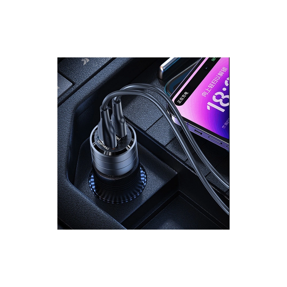 Hurtownia GSM - Încărcător auto USAMS C36 USB-A+USB-C 95W Încărcare rapidă violet/purple (US-CC176) - USA967 - {ean13} - Hurt