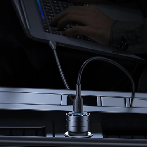 Ładowarka samochodowa USAMS C36 USB-A+USB-C 95W Fast Charge fioletowy/purple (US-CC176)