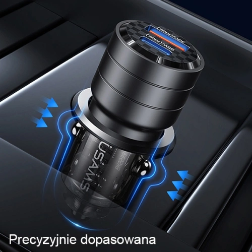 Ładowarka samochodowa USAMS C36 USB-A+USB-C 95W Fast Charge fioletowy/purple (US-CC176)
