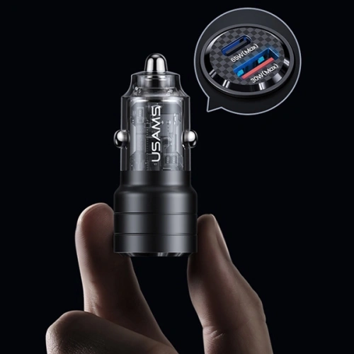 Ładowarka samochodowa USAMS C36 USB-A+USB-C 95W Fast Charge fioletowy/purple (US-CC176)