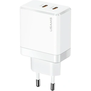 Hurtownia GSM - Síťová nabíječka USAMS 2xUSB-C T54 40W PD Rychlé nabíjení bílá/white (US-CC172) - USA968 - {ean13} - Hurt