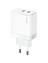 USAMS 2xUSB-C T54 40W PD Gyors Töltő fehér (US-CC172)