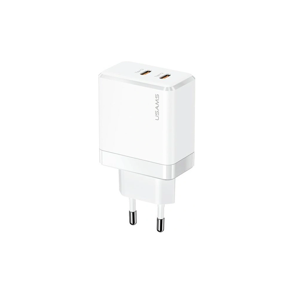 Hurtownia GSM - Încărcător de rețea USAMS 2xUSB-C T54 40W PD Încărcare rapidă alb/white (US-CC172) - USA968 - {ean13} - Hurt