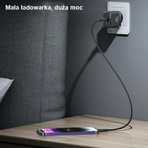 Ładowarka sieciowa USAMS 2xUSB-C T54 40W PD Fast Charging biały/white (US-CC172)
