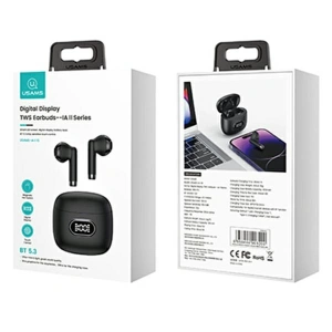 Hurtownia GSM - Sluchátka TWS USAMS Bluetooth 5.3 IA II série černá/black (USAMS-IAII15) - USA970 - {ean13} - Hurt