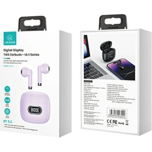 Hurtownia GSM - TWS sluchátka USAMS Bluetooth 5.3 IA II série purpurová/purple (USAMS-IAII15) - USA971 - {ean13} - Hurt