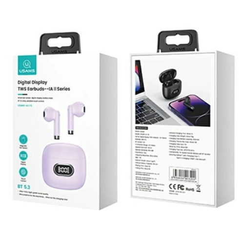 Słuchawki TWS USAMS Bluetooth 5.3 IA II series purpurowy/purple (USAMS-IAII15)