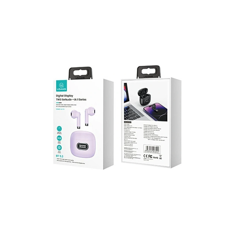 Hurtownia GSM - TWS Kopfhörer USAMS Bluetooth 5.3 IA II Serie lila/purple (USAMS-IAII15) - USA971 - {ean13} - Hurt