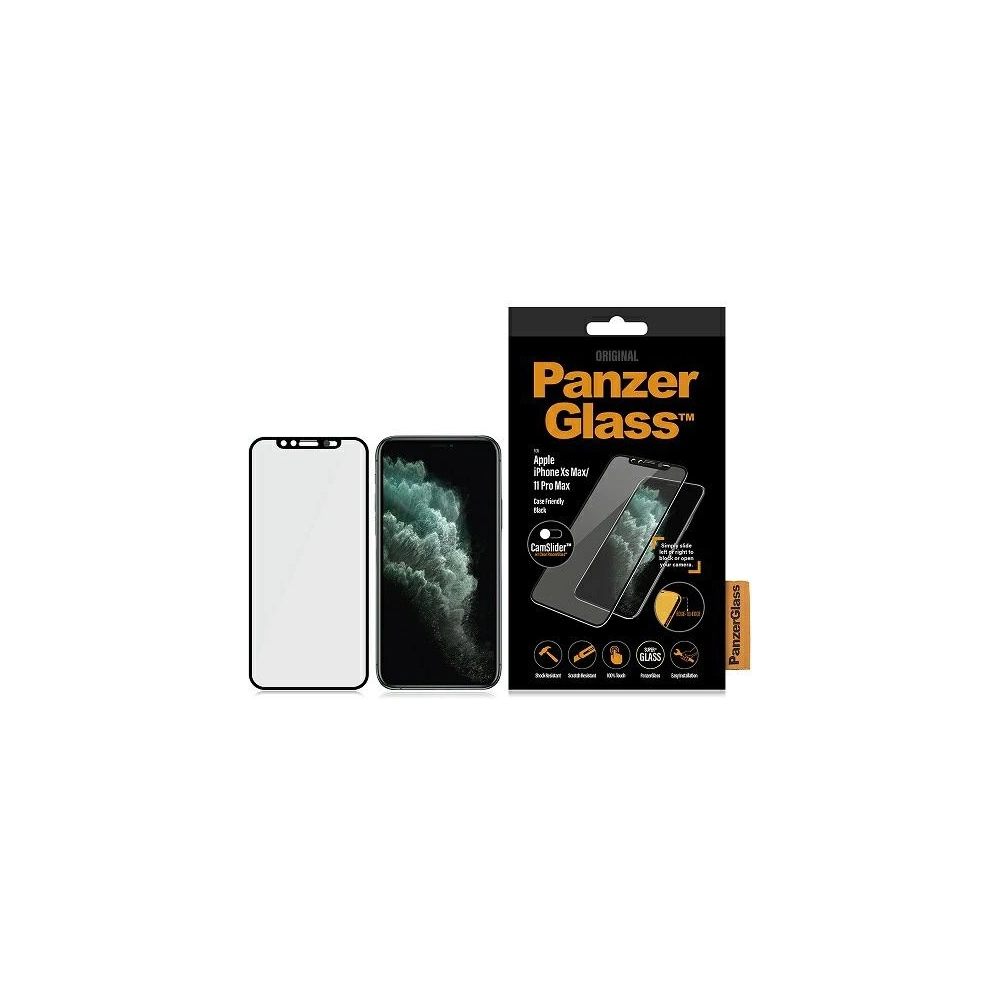 Hurtownia GSM - Sticlă securizată PanzerGlass E2E Super+ Apple iPhone 11 Pro Max/XS Max Case Friendly CamSlider negru/black - PZG410 - {ean13} - Hurt