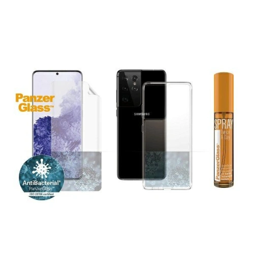 Zestaw PanzerGlass Start Kit Samsung Galaxy S21 Ultra Ochrona ekranu TPU, Etui ClearCase, Spray 30ml