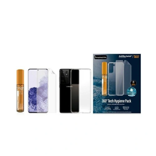 Zestaw PanzerGlass Start Kit Samsung Galaxy S21 Ultra Ochrona ekranu TPU, Etui ClearCase, Spray 30ml