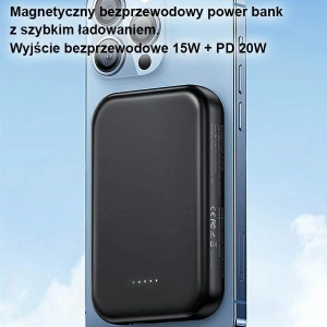 Powerbank USAMS PB66 10000mAh 20W PD Magnetic Wireless Two-Way Fast Charge biały/white (US-CD180)