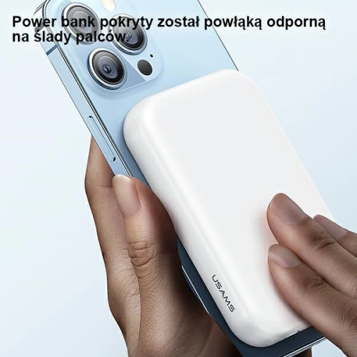 Powerbank USAMS PB66 10000mAh 20W PD Magnetic Wireless Two-Way Fast Charge biały/white (US-CD180)