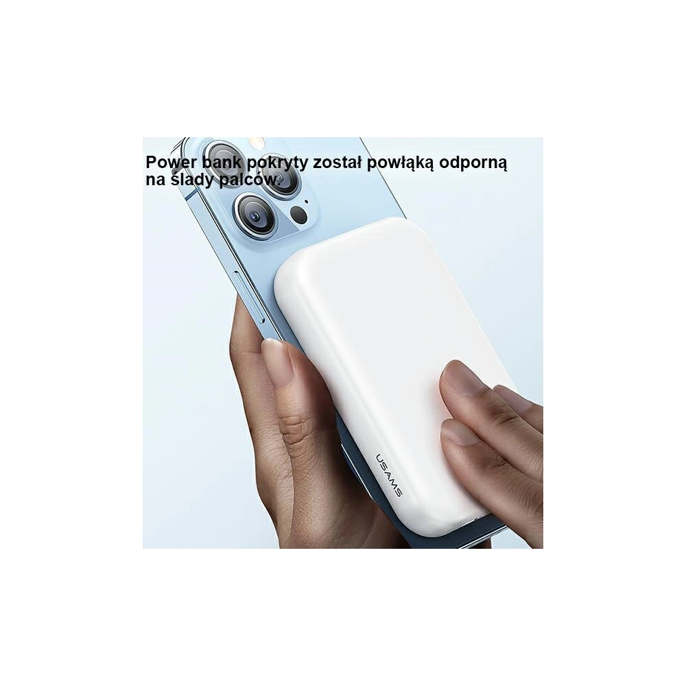 Hurtownia GSM - Powerbank USAMS PB66 10000mAh 20W PD Magnetic Wireless Încărcare Rapidă Bidirecțională alb/white (US-CD180) - USA973 - {ean13} - Hurt
