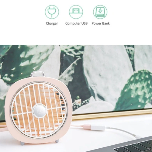 Wiatrak z lampką USAMS różowy/pink (US-ZB065)