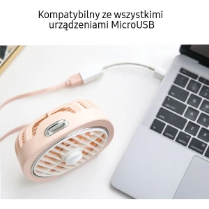 Wholesale USAMS Desktop Mini Fan with LED pink (US-ZB065) - USA974 - {ean13} - Hurt