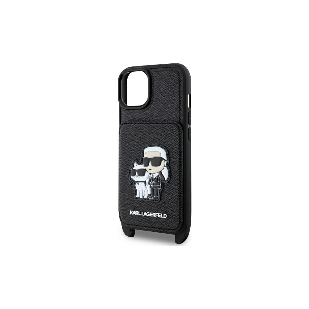 Hurtownia GSM - Etui Karl Lagerfeld KLHCP14MCSAKCPMK Apple iPhone 14 Plus / 15 Plus Hardcase schwarz/black Crossbody Saffiano Karl & Choupette - KLD1573 - {ean13} - Hurt