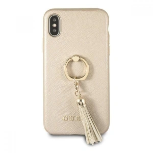 Hurtownia GSM - Etui Guess GUHCI65RSSABE Apple iPhone XS Max beige hartschale Saffiano mit Ringständer - GUE2577 - {ean13} - Hurt