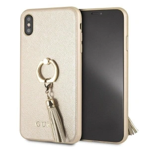 Hurtownia GSM - Etui Guess GUHCI65RSSABE Apple iPhone XS Max beige hartschale Saffiano mit Ringständer - GUE2577 - {ean13} - Hurt