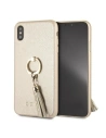 Etui Guess GUHCI65RSSABE Apple iPhone XS Max beige hartschale Saffiano mit Ringständer