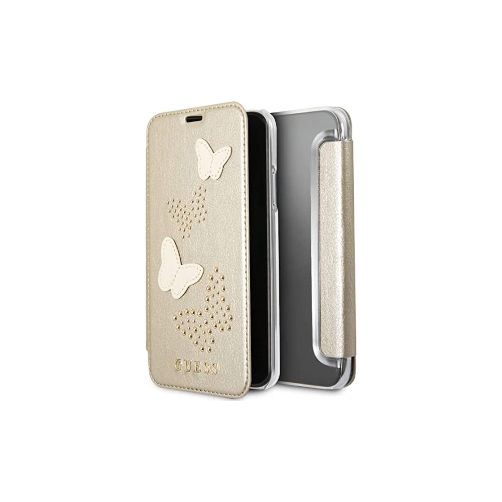 Wholesale Guess GUFLBKP7PBUBE Apple iPhone 8/7 beige book Studs & Sparkles - GUE2576 - {ean13} - Hurt