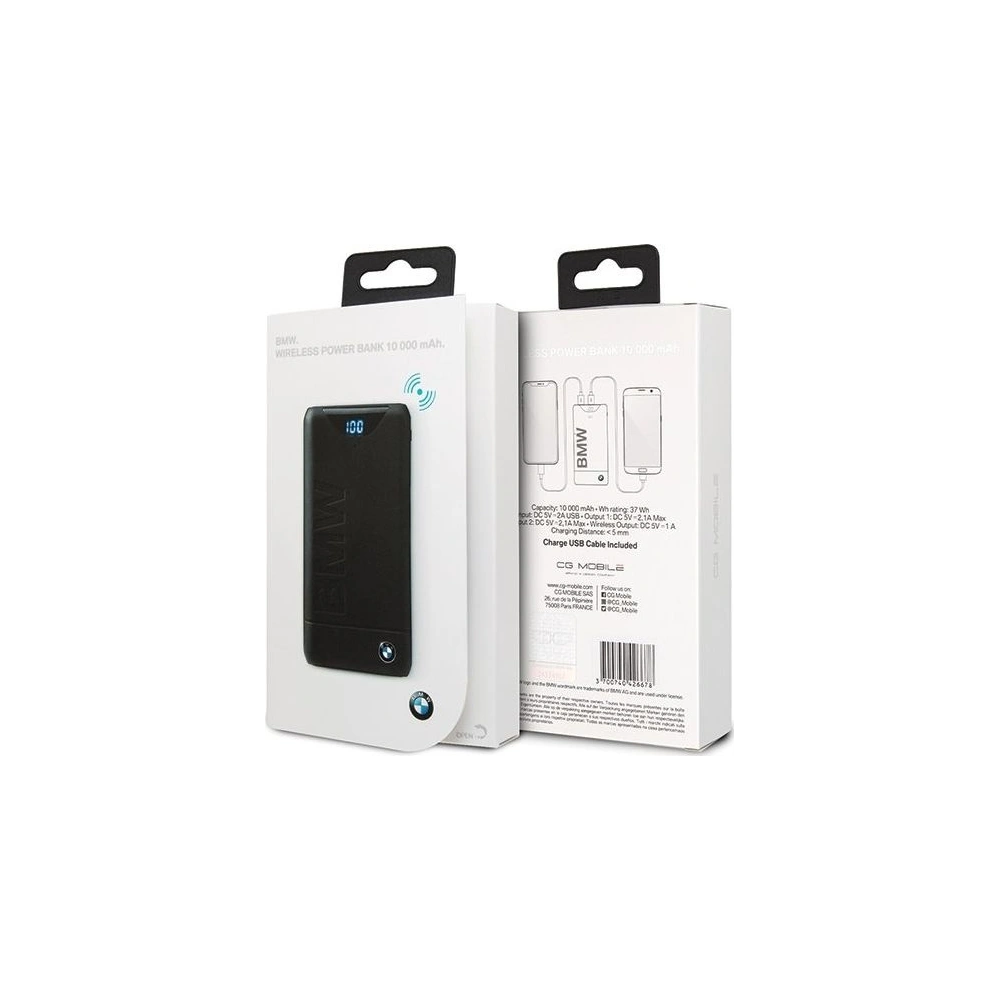 Wholesale BMW BMWCPB10KLOB Powerbank Wireless Charging 10000mAh black - BMW451 - {ean13} - Hurt