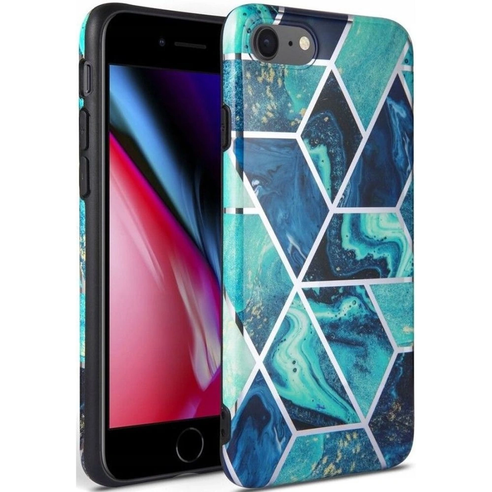 Hurtownia GSM - Etui Tech-Protect Marble 2 Apple iPhone SE 2022/SE 2020/8/7 Blau - THP1948 - {ean13} - Hurt