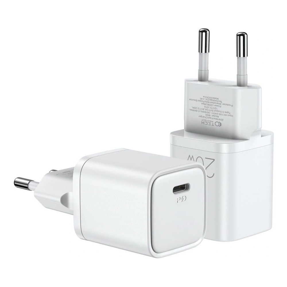 Hurtownia GSM - Hálózati töltő Tech-Protect M05 Hálózati Töltő PD 20W QC 3.0 Fehér - THP1949 - {ean13} - Hurt