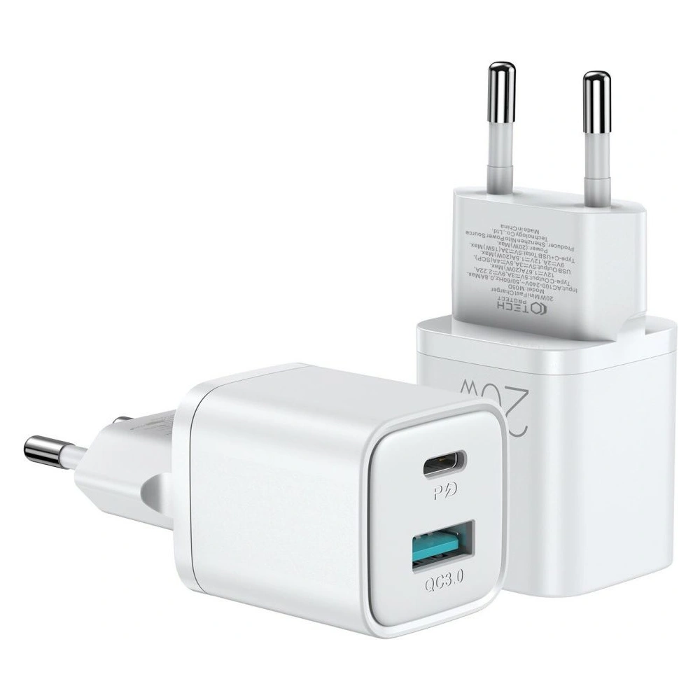 Hurtownia GSM - Netzteil Tech-Protect M05d 2-Port Netzladegerät PD 20W QC 3.0 Weiß - THP1950 - {ean13} - Hurt