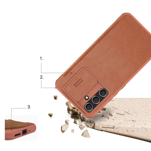 Etui Nillkin Qin Leather Pro Case Samsung Galaxy A54 5G brązowe