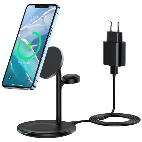 Choetech Distributor - 6932112104458 - CHT58 - Choetech T585-F Wireless Charger 15W with stand 3in1 (black) - B2B homescreen