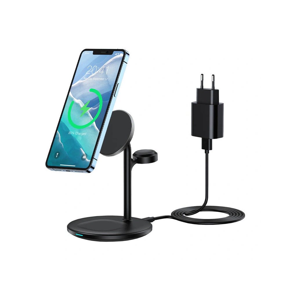 Hurtownia GSM - Încărcător fără fir Choetech T585-F 15W cu suport 3w1 (negru) - CHT58 - {ean13} - Hurt