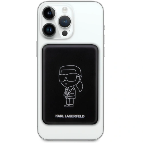 Powerbank bezprzewodowy Karl Lagerfeld KLPBMKIOTTGK 5W 3000mAh czarny/black Ikonik MagSafe