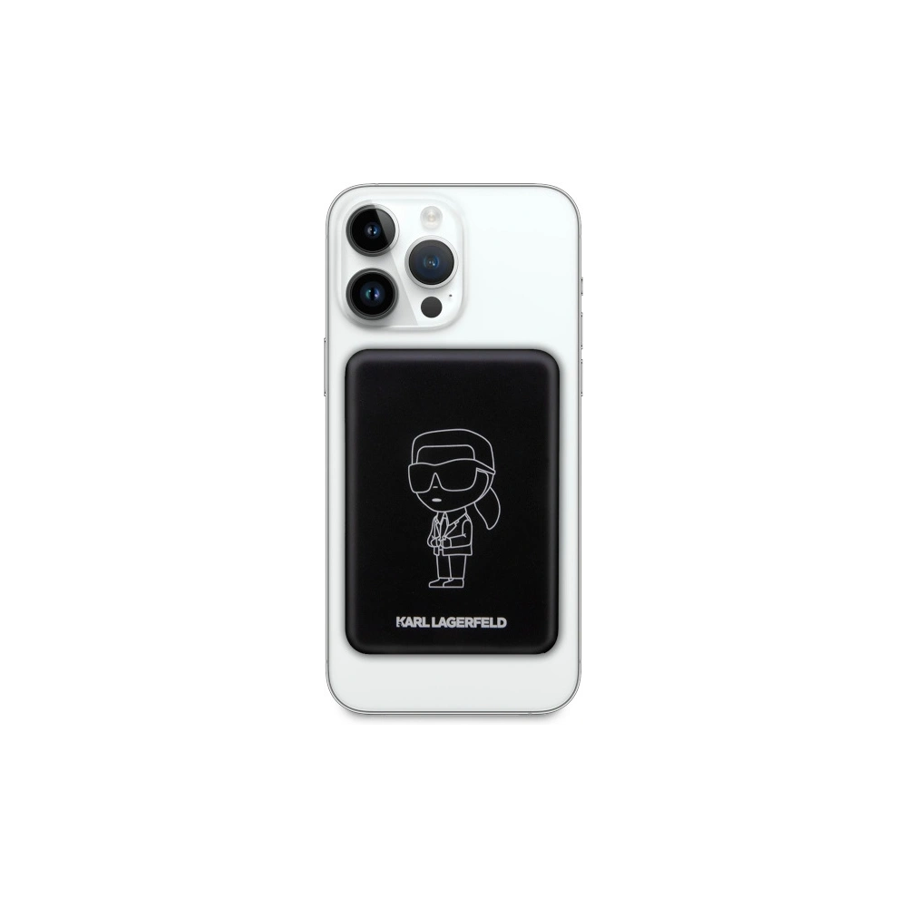 Hurtownia GSM - Powerbank bezdrátový Karl Lagerfeld KLPBMKIOTTGK 5W 3000mAh černý/black Ikonik MagSafe - KLD1574 - {ean13} - Hurt