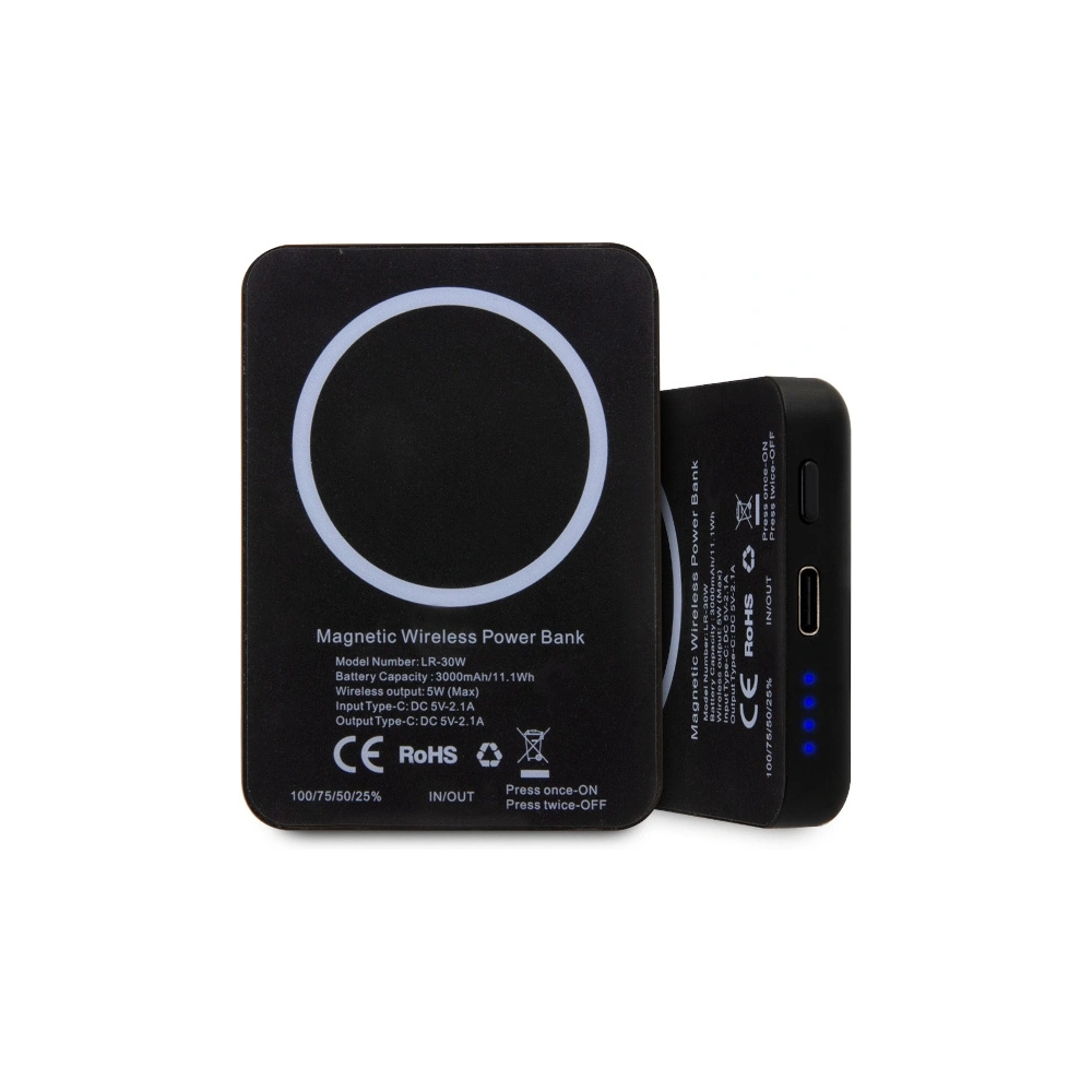 Wholesale Karl Lagerfeld Wireless Charging Powerbank KLPBMKIOTTGK 5W 3000mAh black Ikonik MagSafe - KLD1574 - {ean13} - Hurt